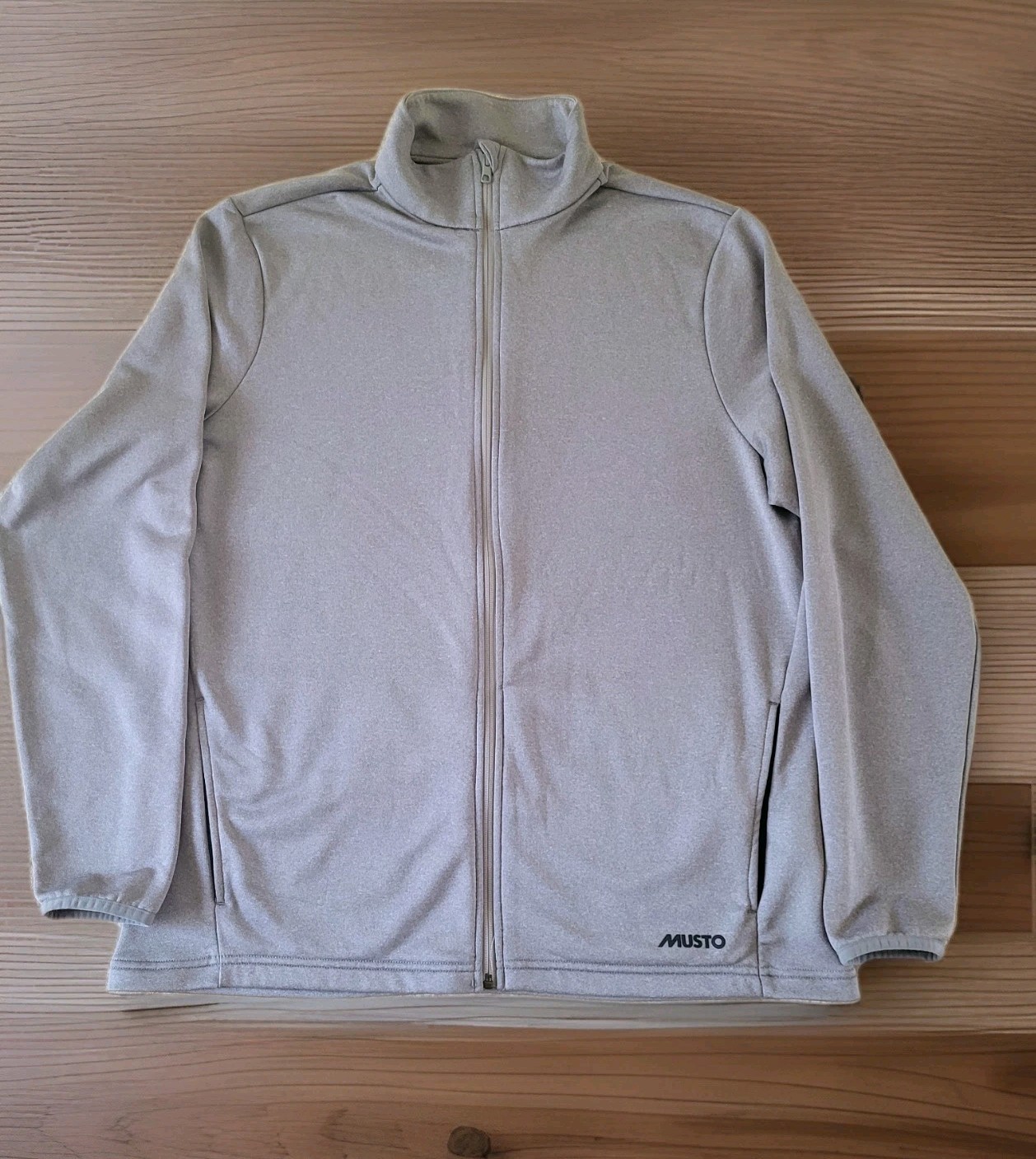 Musto Lightweight Sweater Jacket Mens XL Full Zip Light Grey Outdoor Sailing gallery