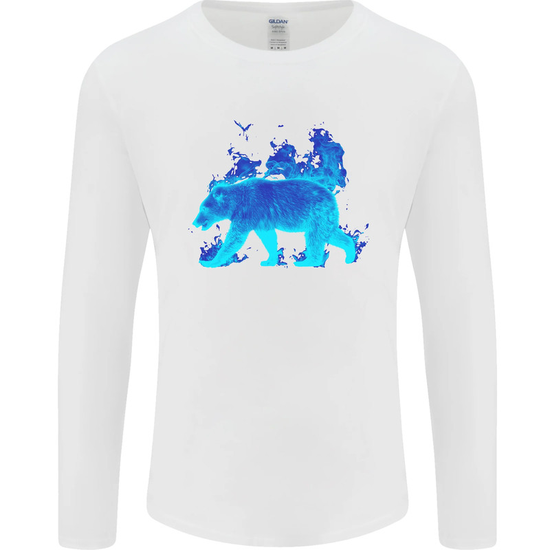 A Blue Flame Grizzly Bear Mens Long Sleeve T-Shirt gallery
