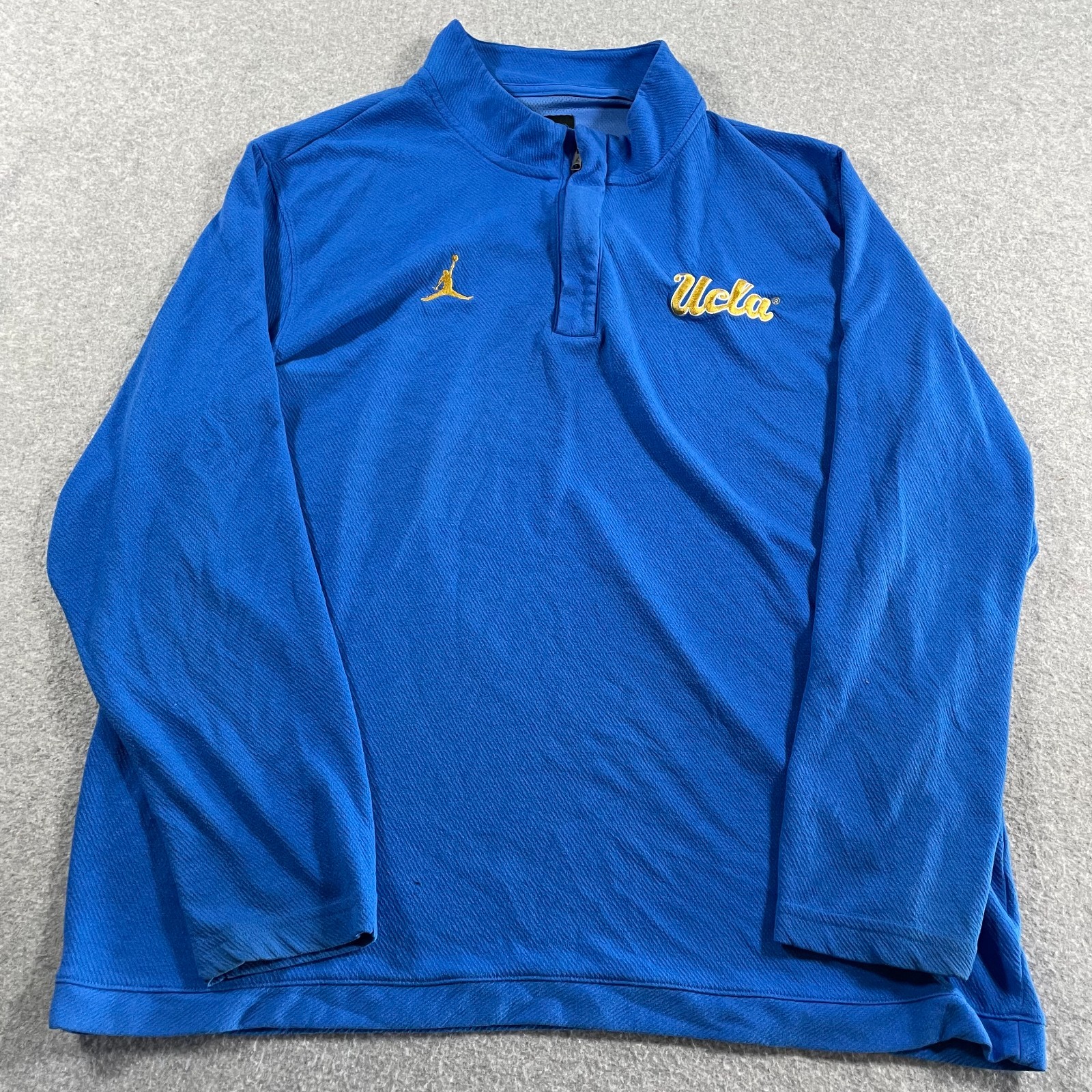 Jordan 1/4 Zip Sweater Mens 2XL Blue UCLA Bruins Nike Air Outdoors Casual gallery