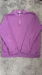 Peter Millar Mens Perth Melange Pullover 1/4 Zip Sweatshirt Lavender Size XXL