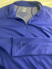 Men’s The North Face 1/4 Zip Royal Blue Flashdry Fabric Golf Pullover-Size XL