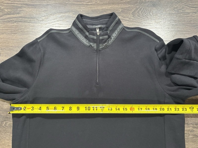 FRESH BOSS Hugo Boss Men's XXL Black Regular Fit 1/4 Zip Mock Neck Pullover Logo gallery