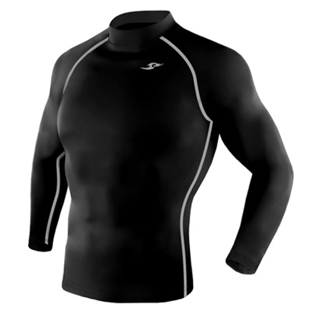 Take Five Mens Skin Tight Compression Base Layer Running Shirt S~2XL Black 001