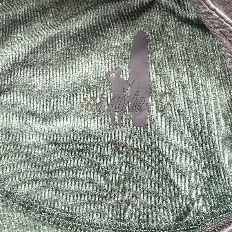 Johnnie-O Shirt Mens XL Green Gray 1/4 Zip Pullover Raglan Stretch Long Sleeve gallery