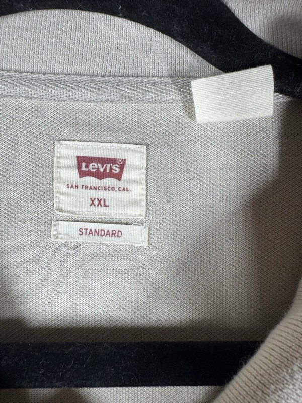 Levi's Men's Housemark Polo Shirt in a light beige or tan color XXL gallery