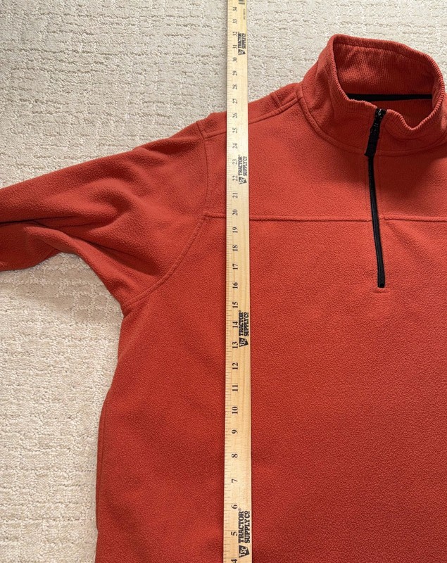 Saddlebred Fleece Pullover 1/4 Zip Long Sleeve Size L Orange gallery