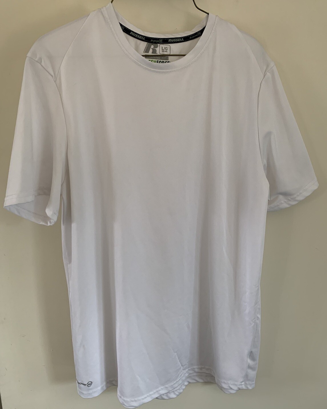 Russell Men's Training Fit Fresh Force Active White T-Shirt Dri Power L (42-44) gallery