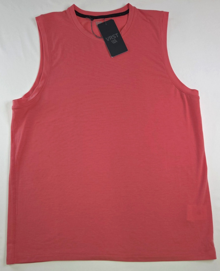 VSRT Mens Solid Pink Rouge Sleeveless Athletic Icon Tank Top Size M Lightweight gallery