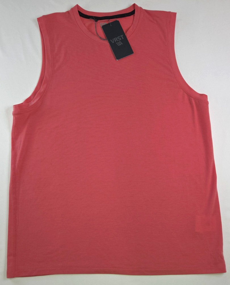 VSRT Mens Solid Pink Rouge Sleeveless Athletic Icon Tank Top Size M Lightweight