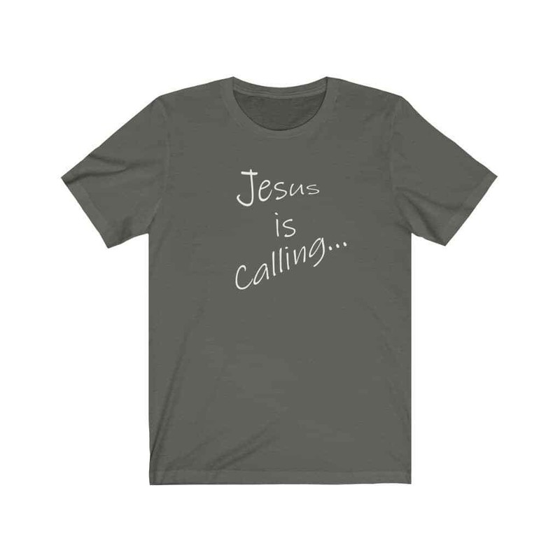 Bella & Canvas Short Sleeve Tee "Jesus is Calling" white font gallery