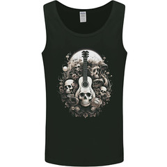 Guitar Skull Heavy Metal Rock Music Band Mens Vest Tank Top