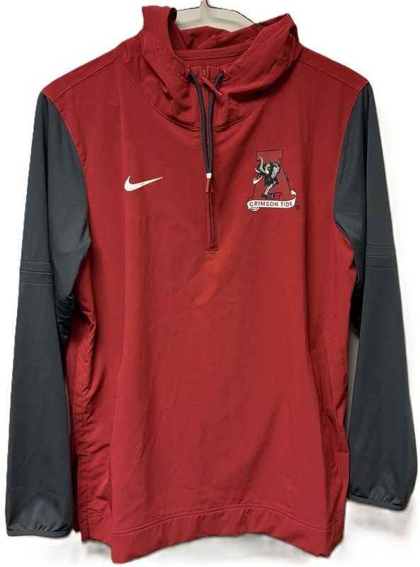 Nike Block A Alabama Crimson Tide Hoodie Jacket Mens Large Red Gray 1/4 Zip gallery