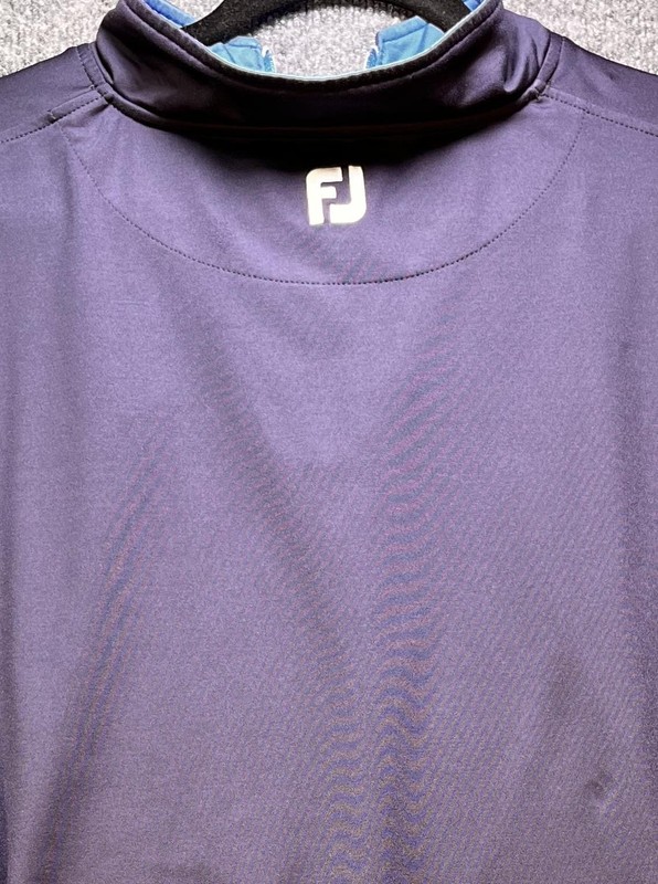 Foot Joy 1/4 Zip Golf Pullover Mens Large Navy Blue Bronco Patch Logo gallery
