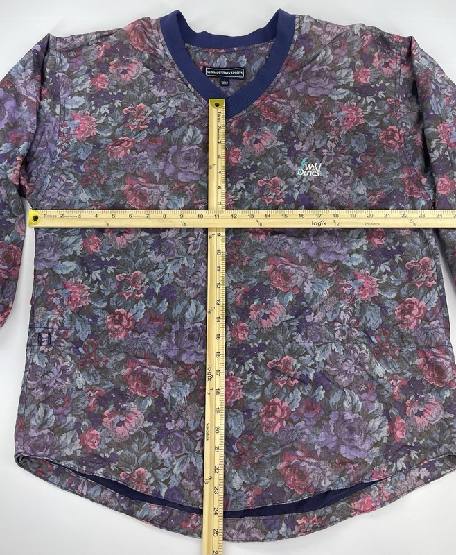 Sun Mountain Sports Mens Large Pullover Wind Shirt Purple Pink Floral Print Golf gallery