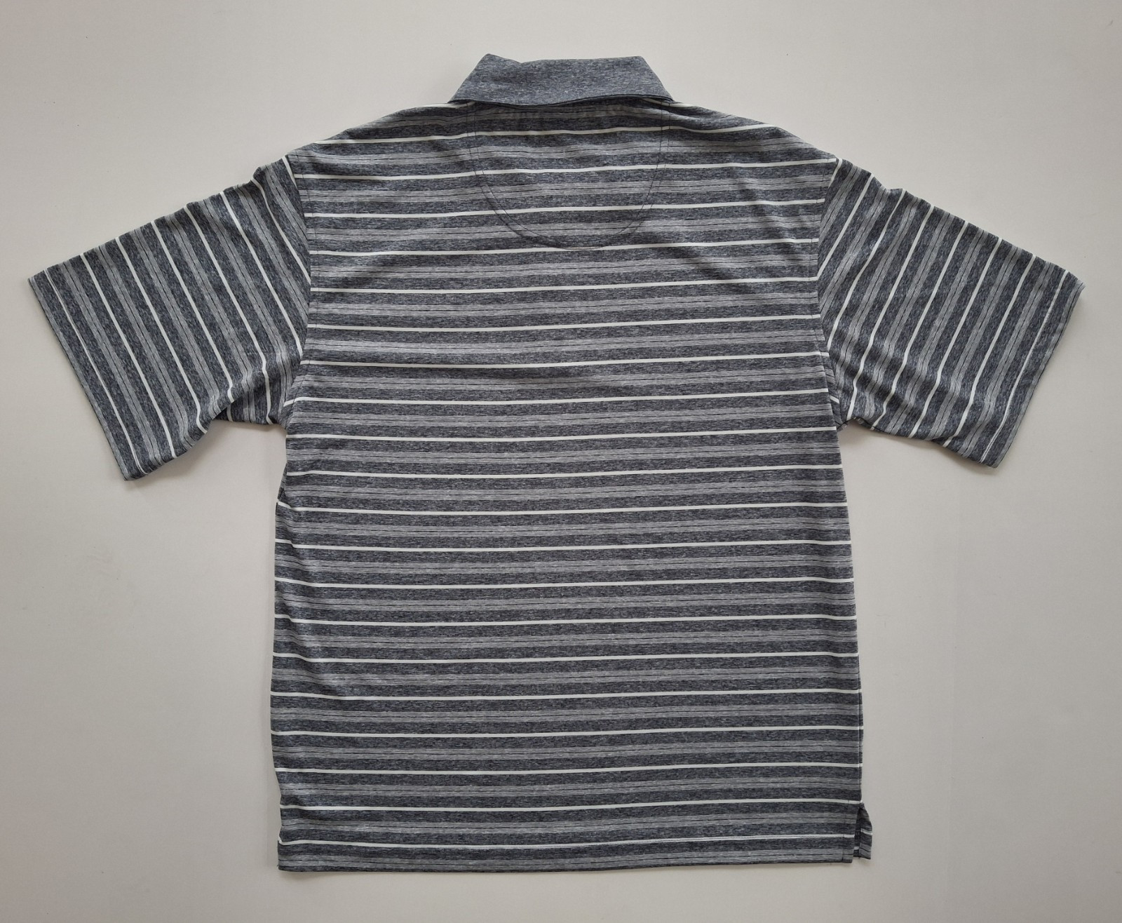 Spyglass by Pebble Beach Luxury Performance Gray Striped Golf Polo Shirt Small gallery