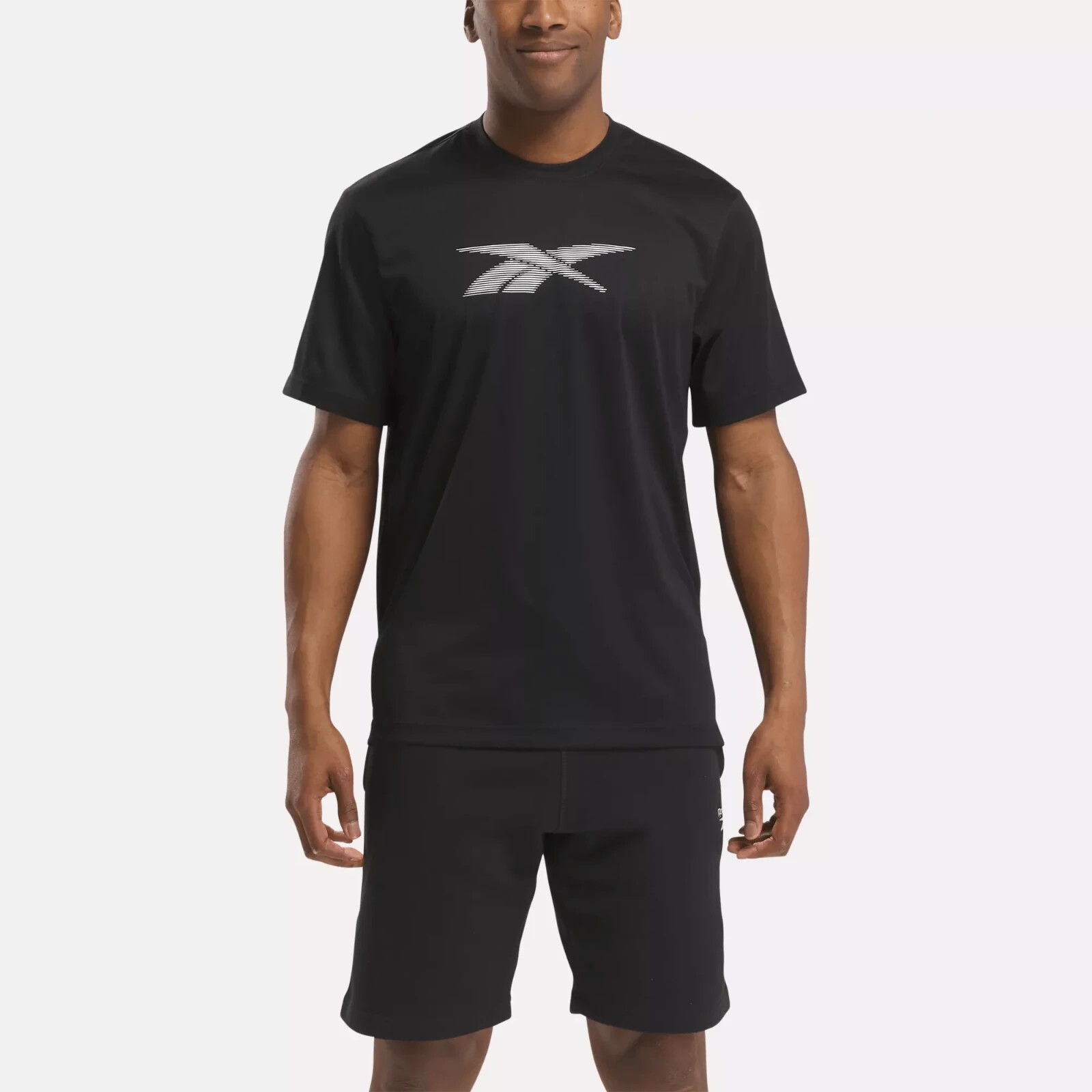 Reebok Men’s Front Vector Performance Tee, Black, XL gallery