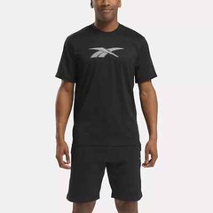 Reebok Men’s Front Vector Performance Tee, Black, Size-Small