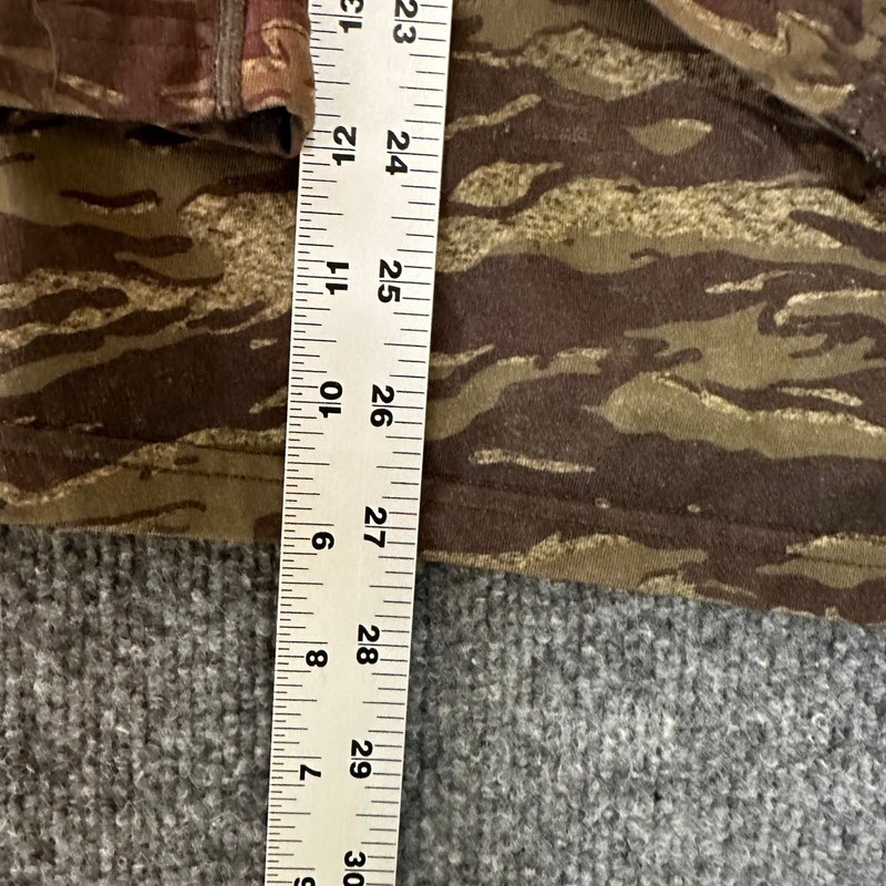 Russell Long Sleeve Mens Size S Brown Tiger Stripe Camo Performance Athletic gallery