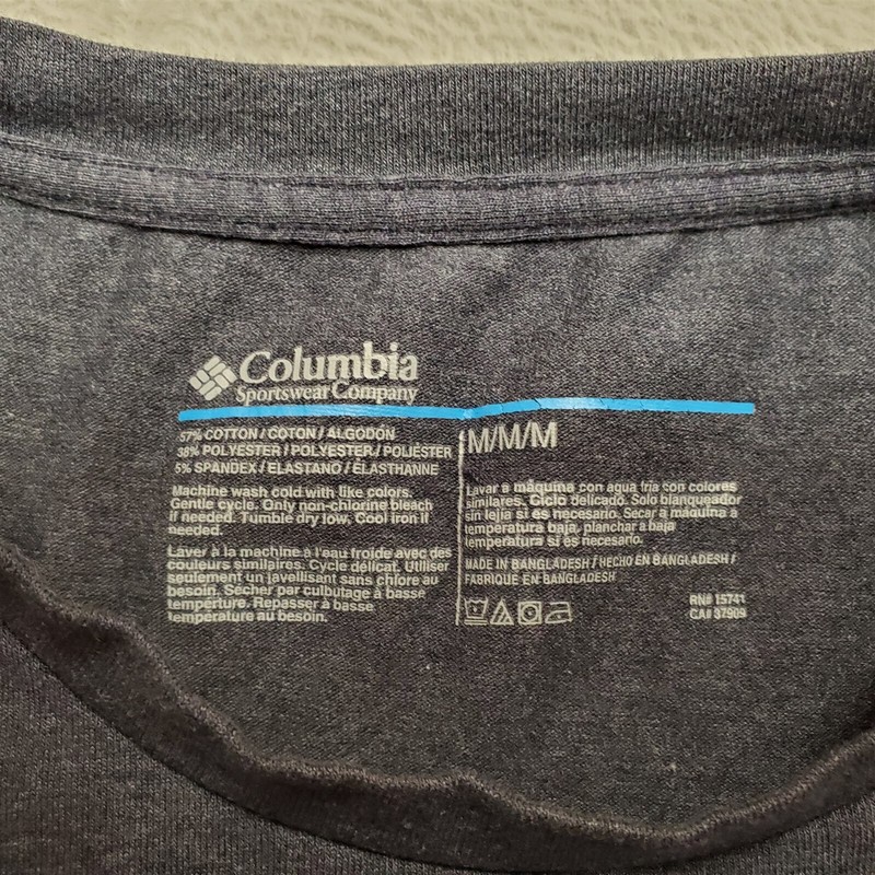 Columbia Shirt Mens Medium Blue Performance Stretch Blend Outdoor Casual TEE gallery
