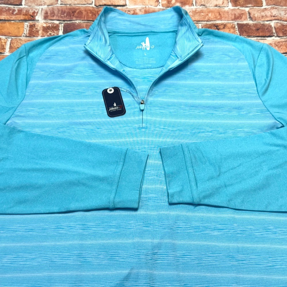 Johnnie-O Bert Performance 1/4 Zip Pullover Baja Mens Size LARGE Striped $128