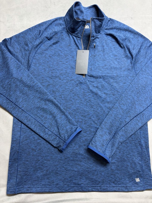 VRST Accelerate Warm 1/2 Zip Pullover Mens Large NWT Blue Performance Activewear gallery