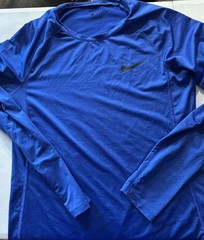 Nike Pro Dry-Fit Men’s Long Sleeve Shirt Royal Blue size Med
