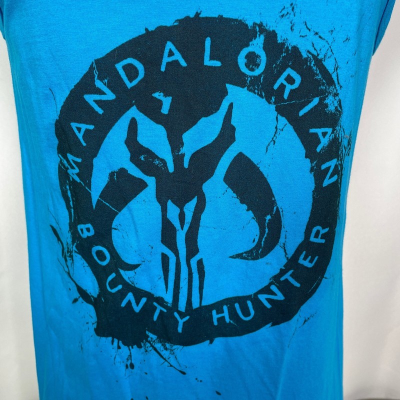 Mandalorian Bounty Hunter Mythosaur Logo Star Wars Blue Tank Top Men's SMALL gallery