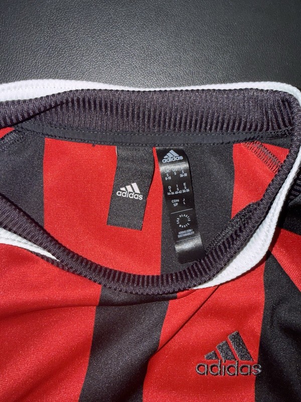 adidas Sportswear Striped Red Black Men's Long Sleeve Soccer Jersey Size S gallery
