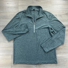 Lululemon Mens Medium Soft Jersey Half Zip Pullover Heathered Green
