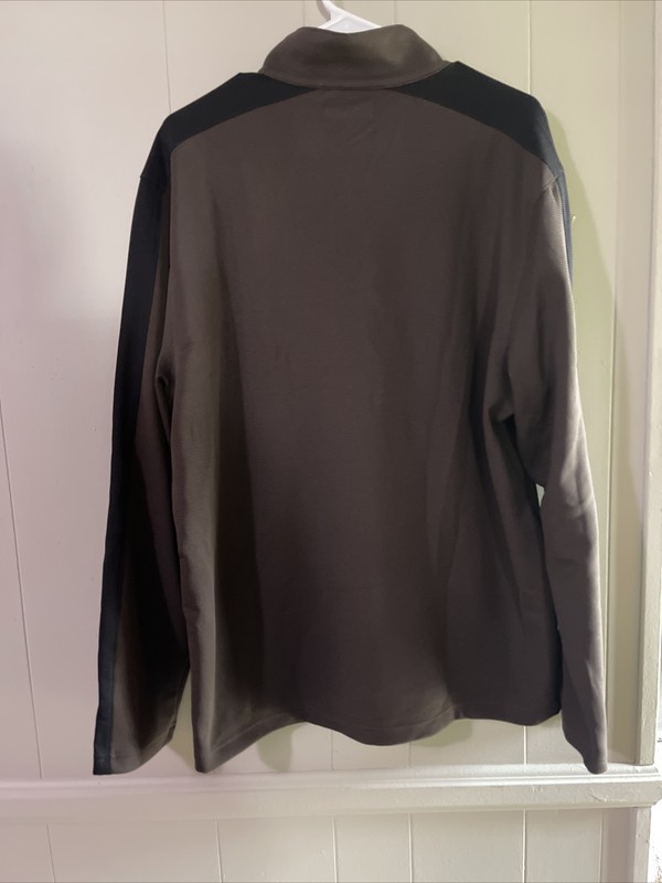 Alfani Stretch NWT Men's LS Brown Wind Shirt Size XL Collar 1/4 Zip Neck B9 LJ gallery