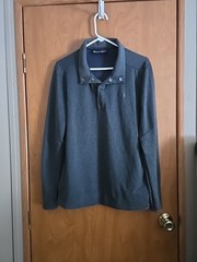 Under Armour Marine Green Knit Cold Gear Loose 1/4 Snap Top Golf Men’s Large