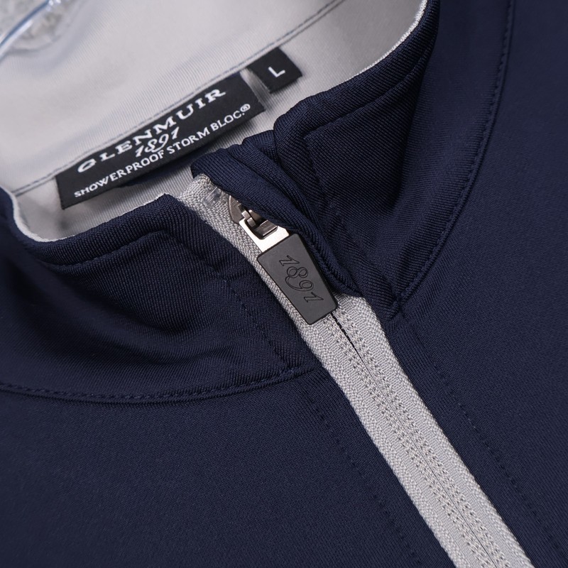Glenmuir Storm Bloc Showerproof Pullover Mens L Navy 1/4 Zip Monifieth Scotland gallery