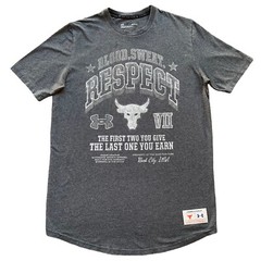 Under Armour Project Rock T-Shirt Mens M Loose Gray Bull Gym Fitness Casual