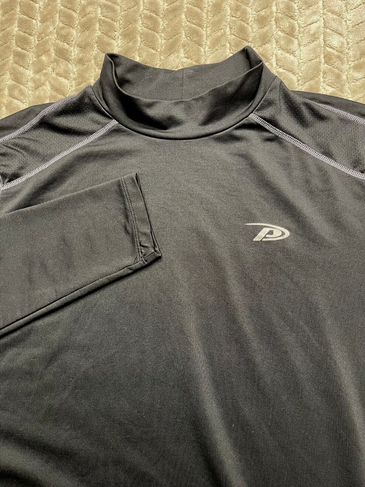 Pro Player Perform Dri Mens Size M Long Sleeve Black Mock Neck Shirt Activewear gallery