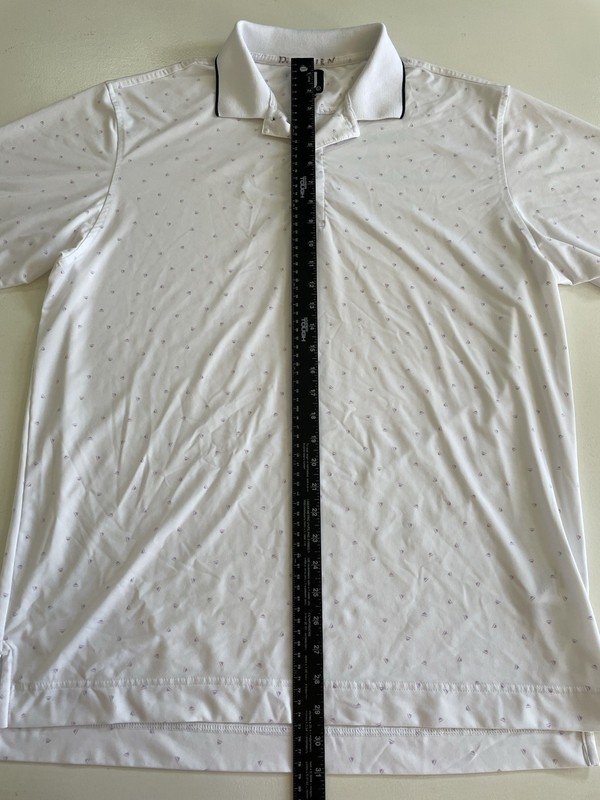 FootJoy FJ Shirt Mens Large Golf Polo Geometric Triangle White Performance Tech gallery