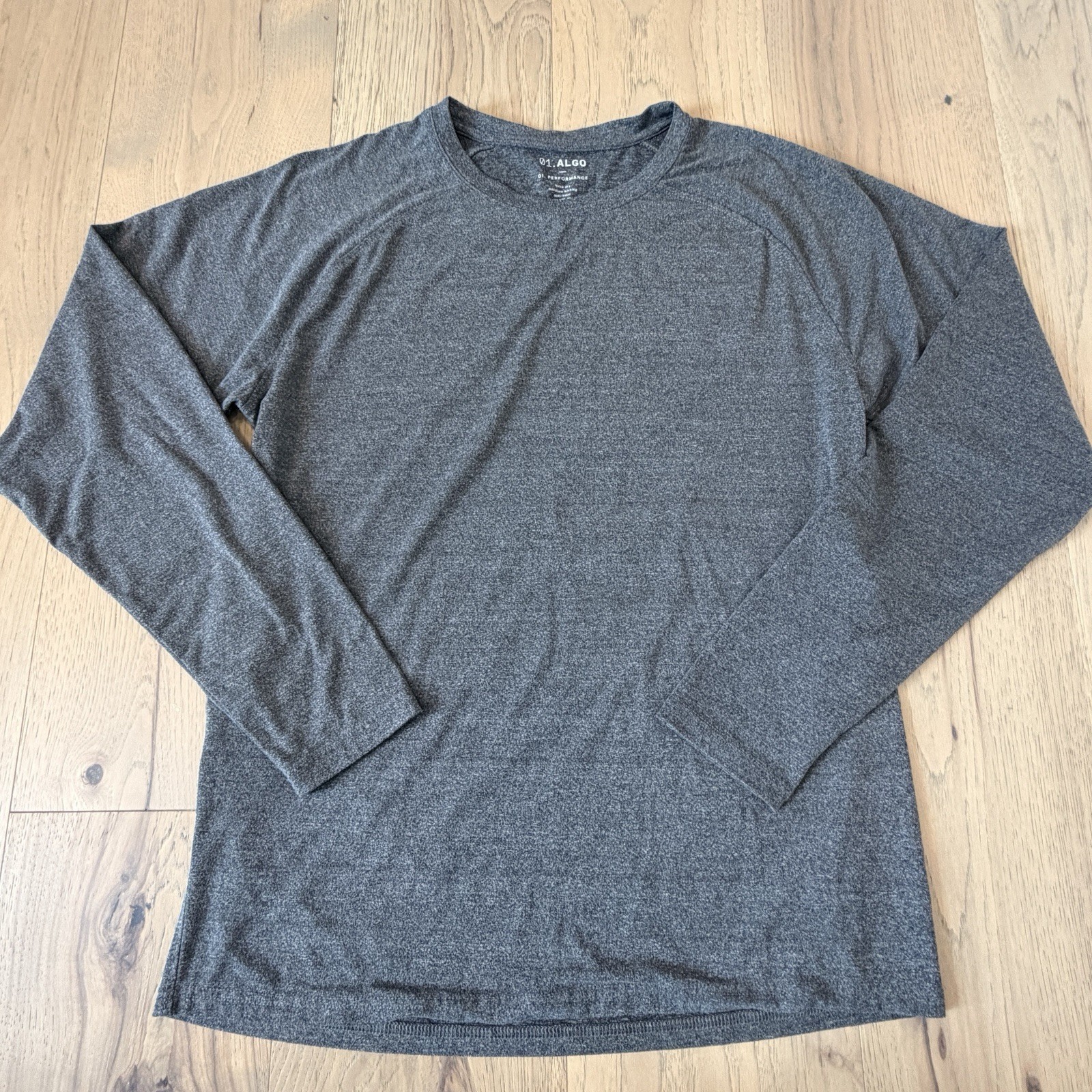 01.Algo Performance Shirt Mens M Heather Gray Active Long Sleeve Quick Dry gallery