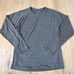 01.Algo Performance Shirt Mens M Heather Gray Active Long Sleeve Quick Dry