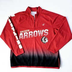 Sachem Arrows Wrestling 1/4 Zip Long Sleeve Pullover Mens Sz L U.S.A. Made