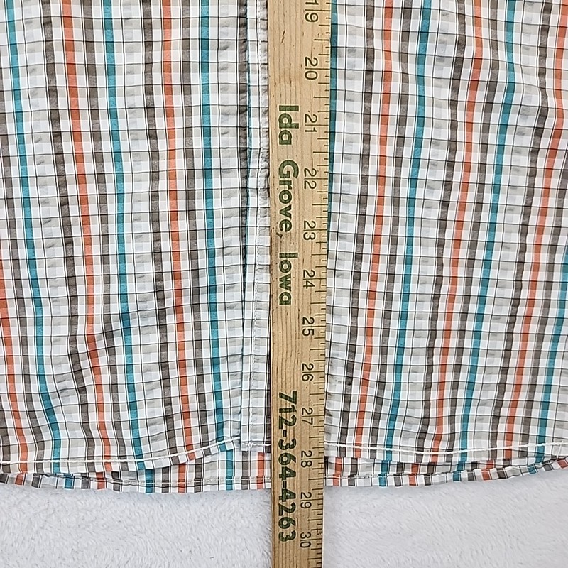 The North Face Men's L Fishing Hiking Vented SS Brown Orange Plaid Outdoor Shirt gallery
