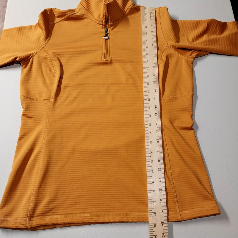 Orvis 1/4 Zip Thermal Base Layer Orange Waffle Knit Fleece Pullover Men's Size M gallery