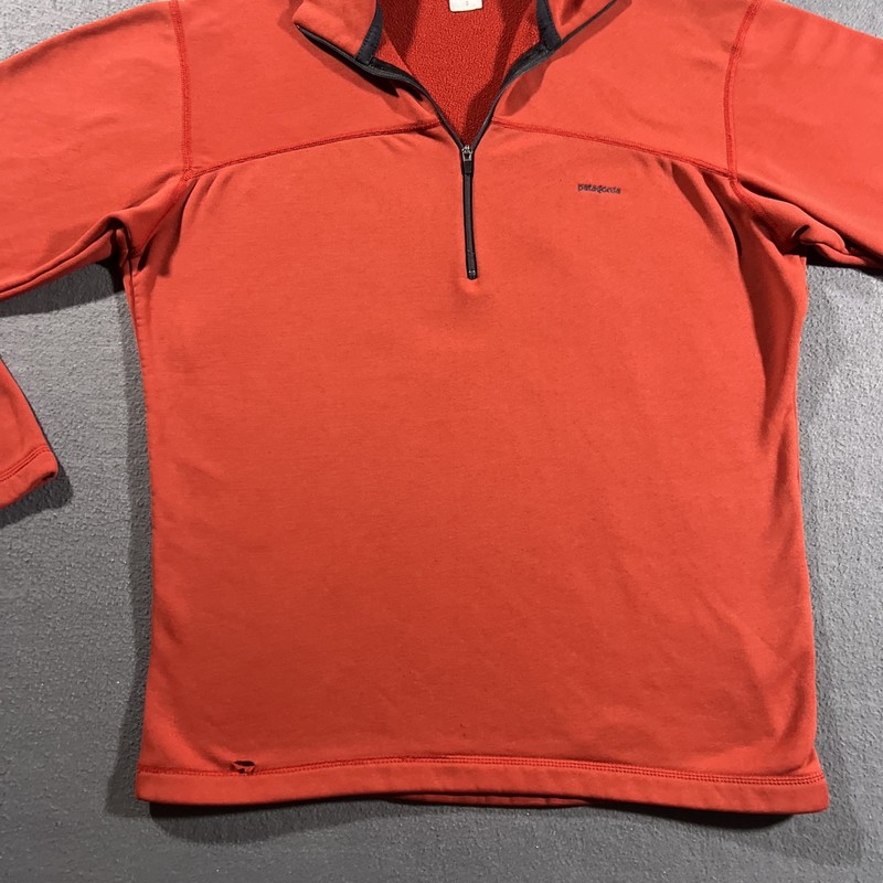 PATAGONIA Capilene 1/4 Zip Mens Small Red L/S Warm Fleece Ski Run Gorp READ gallery