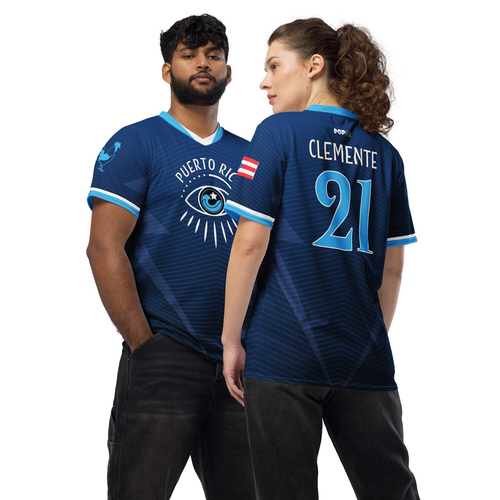 Blue Team Puerto Rico Roberto Clemente #21 PR Flag Recycled Unisex PopFelix Desi gallery