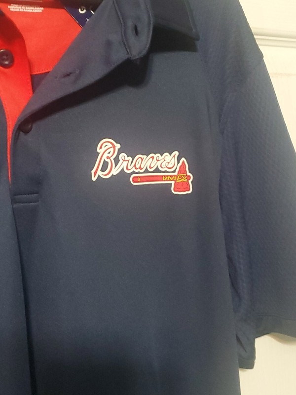 Atlanta Braves Jersey Men Large Blue MLB Baseball Majestic Sport Cool Polo Shirt gallery