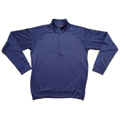 Sport-Tek Mens Navy Blue Long Sleeve 1/4 Zip Stylish Pullover Size (LT)