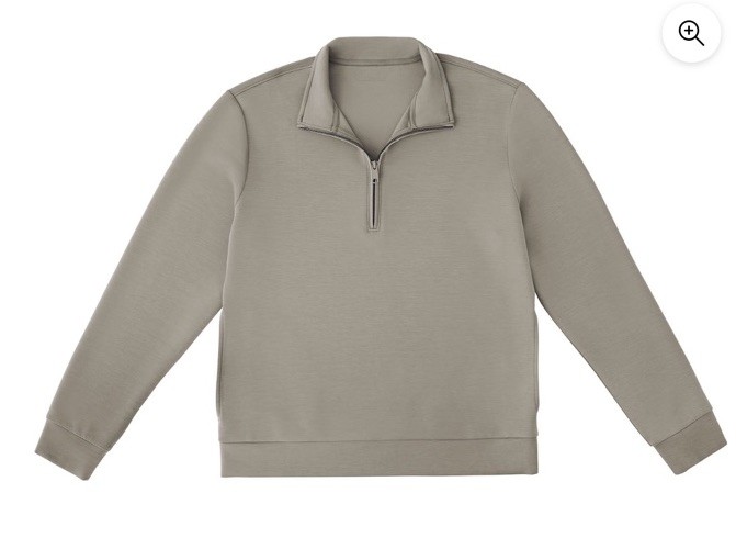 Member's Mark Men's Large Mock Neck Soft Taupe Sandwash Quarter Zip Pullover NWT gallery