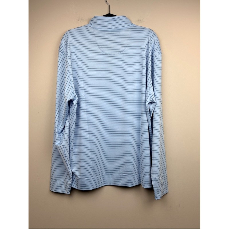 NWT Horn Legend 1/4 Zip Golf Pullover L Ice Blue Stripe Basketball Performance gallery