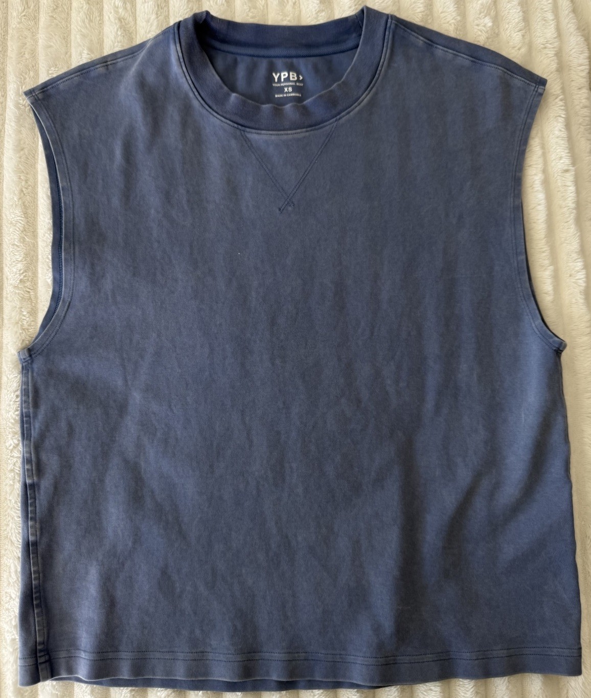 YPB Men's Blue Sleeveless Pullover Tank Crew Neck Regular Fit Solid Pattern XS gallery