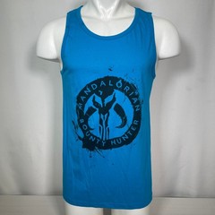 Mandalorian Bounty Hunter Mythosaur Logo Star Wars Blue Tank Top Men’s SMALL