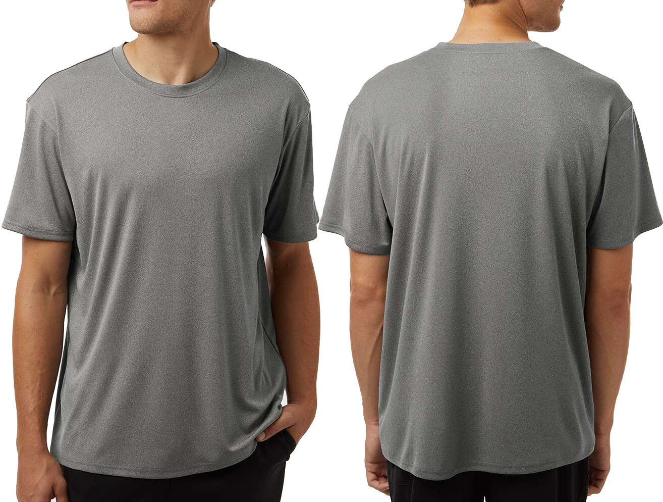 Men's Heathered Moisture Wicking Tee Dri Fit Snag Resist UPF 50 T-Shirt XS-4XL gallery