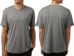 Men’s Heathered Moisture Wicking Tee Dri Fit Snag Resist UPF 50 T-Shirt XS-4XL